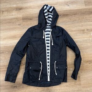 Splendid Black Utility Jacket with Striped Lining
